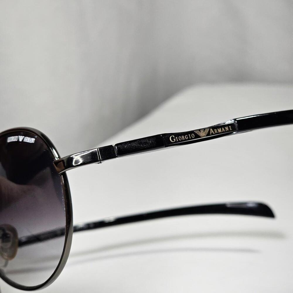 Vintage Giorgio Armani Aviator Polarized Italy Sunglasses Black Frame - Picture 12 of 13